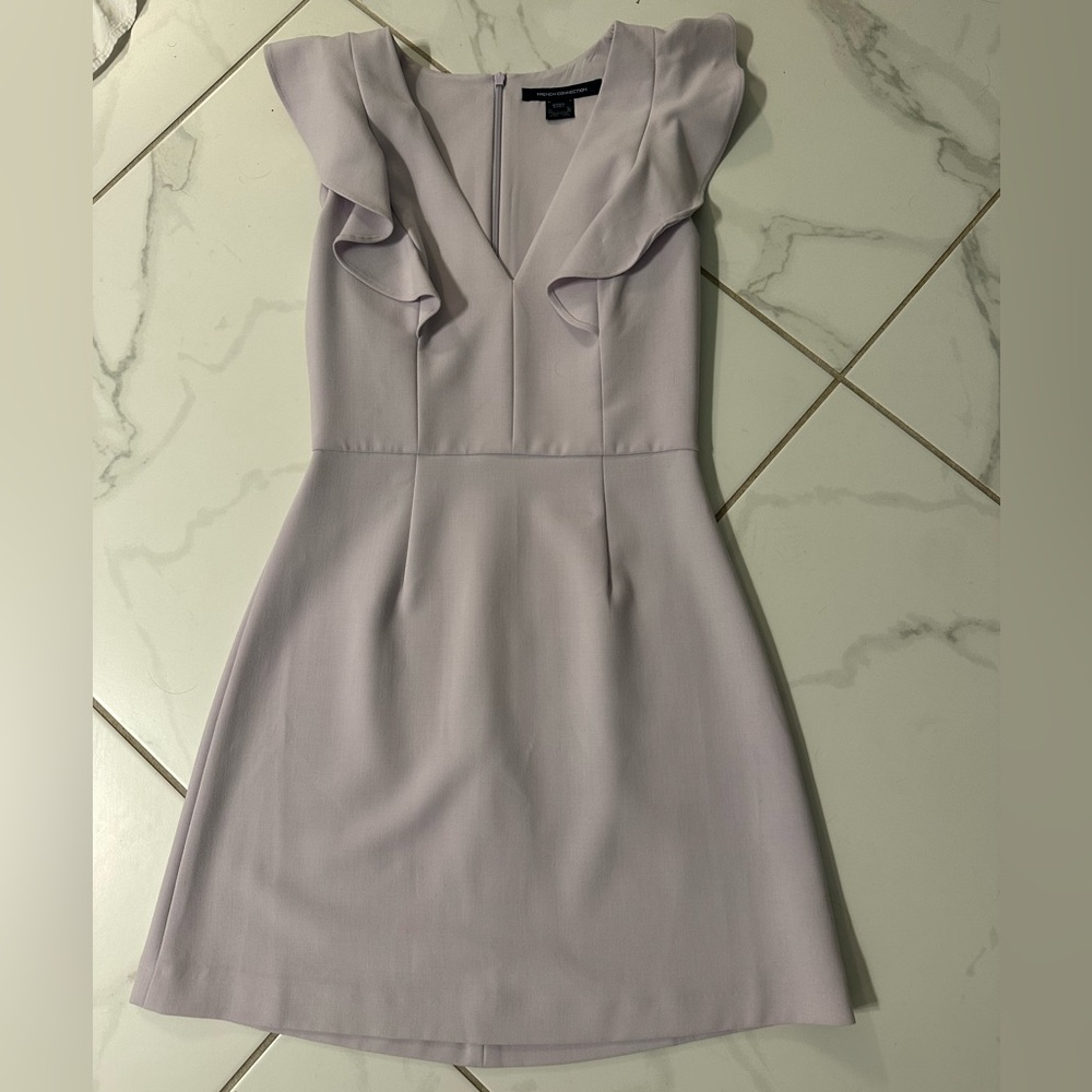 Whisper Ruffle V Neck French Connection Dress
